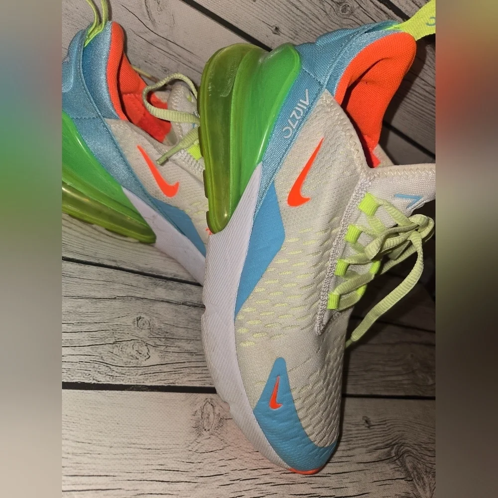 Nike Air Max 270 Blue Gaze Barely Volt CJ9940-400 Youth Size 6.5